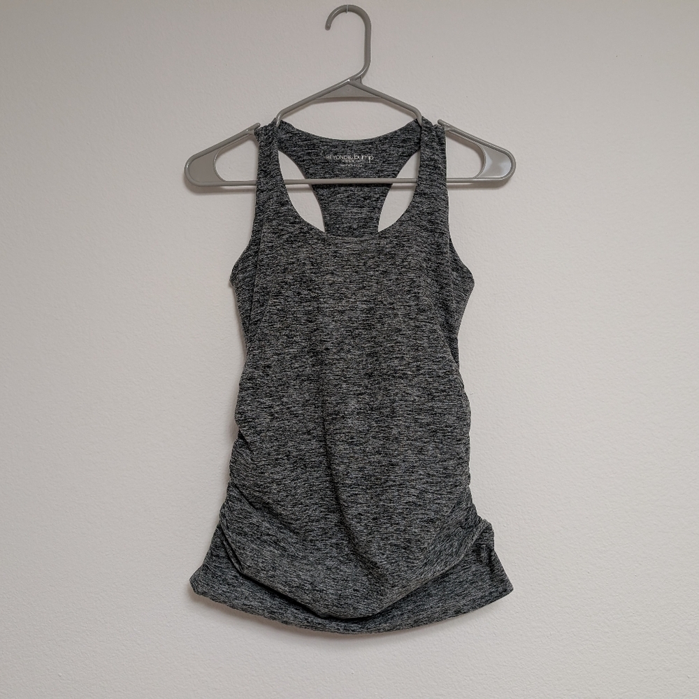 Beyond Yoga Heathered Gray Racerback Tank Top